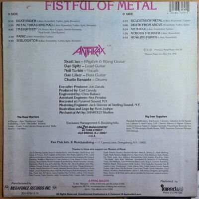 VG+ / ANTHRAX - Fistful of Metal [ Korea Rare LP Vinyl ] | eBay