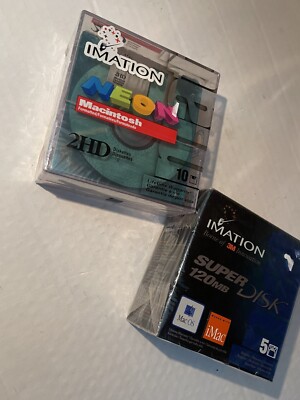 Imation Super Disc 120MB (5) and NEON 2HD 1.40MB (10) Floppy Discs for MAC