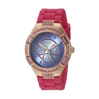 GUESS Women's U0777L1 Sporty Rose Gold-Tone Stainless Steel Watch Multi-function
