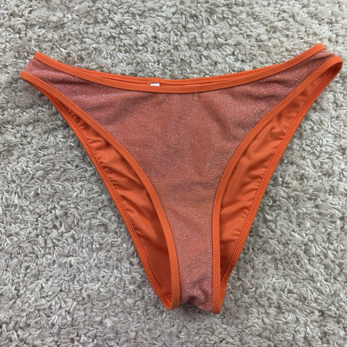 Aerie High Cut Cheekiest Swimsuit Bottoms Womens Medium Orange
