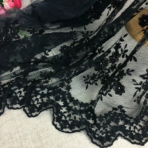 Spitze bestickt Stoff Wimpern Blumen Braut Hochzeit Kleid Material 49" Breite - Bild 7 von 14