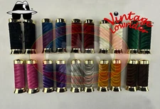 F&R VINTAGE LOWRIDER CUSTOM SWIRL VELOUR GRIPS W/GOLD END CAPS MULTIPLE COLORS.