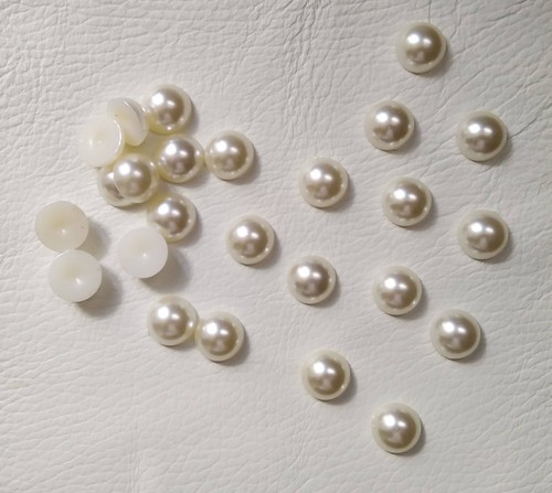 Ivory Flat Back Half Round Pearls 2mm 3mm 4mm 5mm 6mm 7mm 8mm 9mm 10mm 12mm 14mm - Picture 9 of 17
