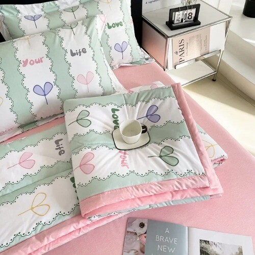Simple Modern Air Condition Thin Blanket SummerQuilt Cotton Fluffy Plaid Blanket - Bild 33 von 37