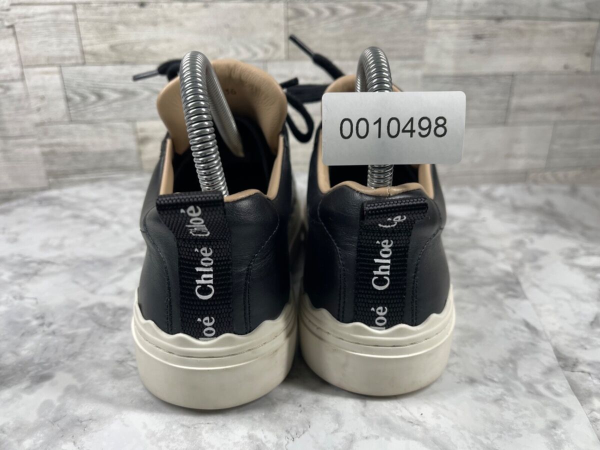 Chloe Sneakers Women 36 / 5.5M Lauren Shoes Black Leather Chloe Sneakers Women 36 / 5.5M Lauren Shoes Black Leather