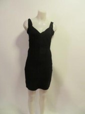 WOMENS ALICE + OLIVIA SCOOP BLACK FITTED BACK-ZIP BODY-CON DRESS SIZE M