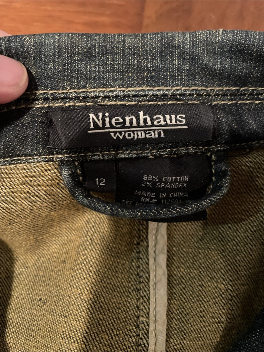 Nienhaus Woman Denim Jacket Floral Embroidered. Size 12 | eBay