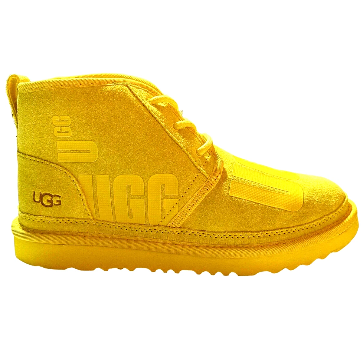 UGG Neumel Scatter Graphic Suede Classic Boot Womens Sz 6 Canary