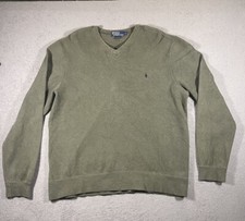 Polo Ralph Lauren Sweatshirt Men Large Green Crew Neck Pony