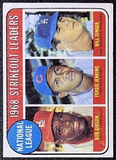 1969 Topps Bob Gibson, Fergie Jenkins, Bill Singer #12 League Leaders