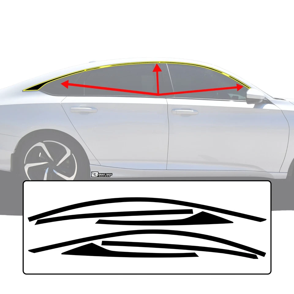 Se adapta a Honda Accord 2018-2022 vinilo cromo borrar calcomanía película apagón moldura Foto 2 de 4