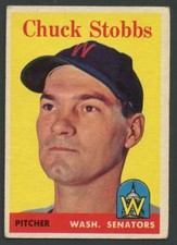 1958 Topps #239 Chuck Stobbs VGEX Senators 22228 