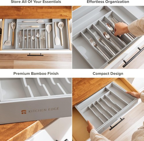 Durable Expandable Kitchen Utensil Organizer - 11 Compartments for Maximum Order - Picture 5 of 9