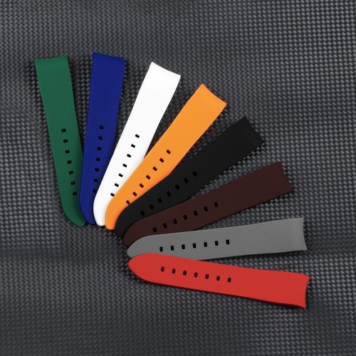 High Quality Rubber Watch Band Elbow Curved Waterproof Strap 18/19/20/21/22/24mm - Picture 9 of 19
