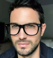 Classic Square Rectangular Clear Lens Big Geek Fashion Frames Eyeglasses 8068 L