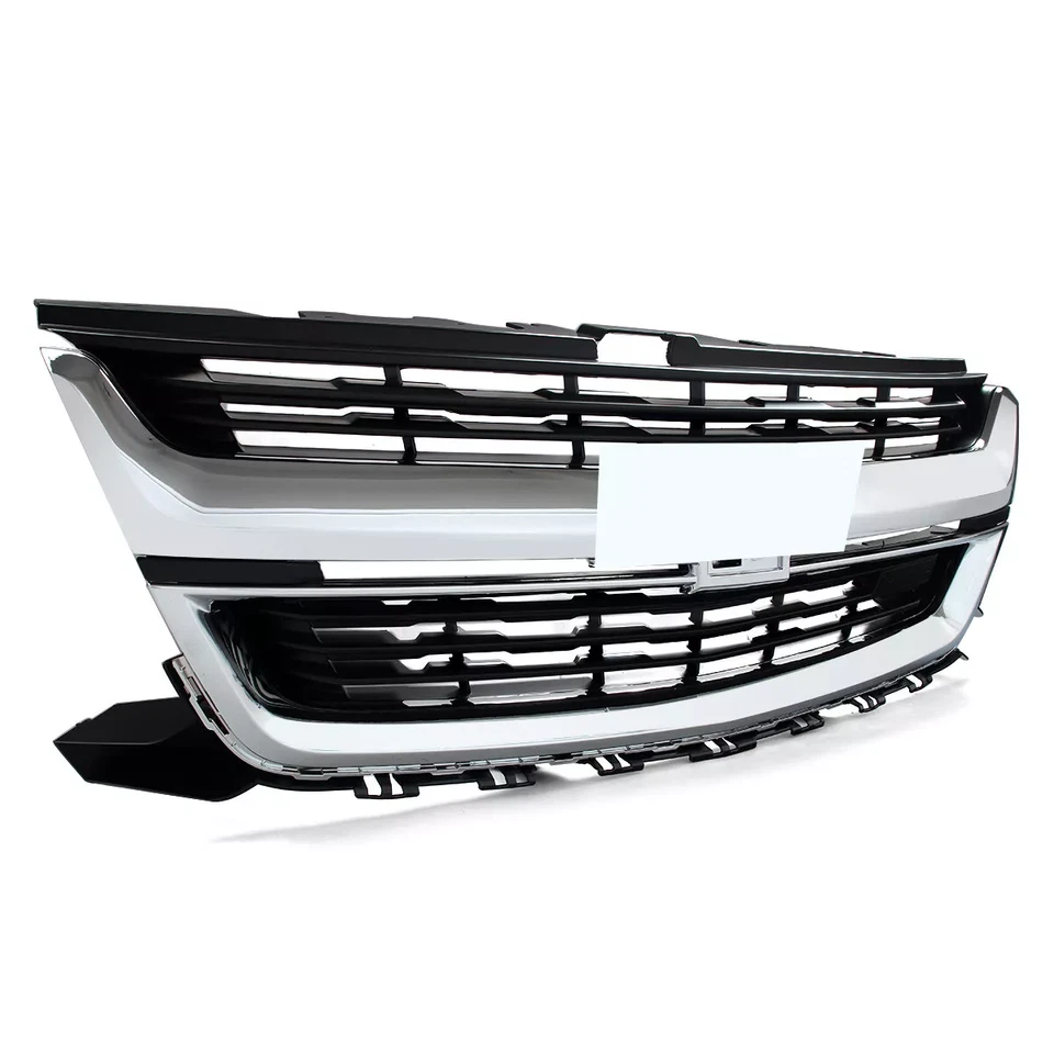 Parachoques delantero para Chevrolet Colorado 2015-2020 parrilla superior parrilla cromada negra Foto 3 de 4
