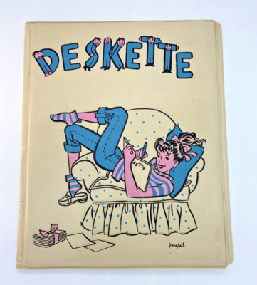 Ponytail Vinyl Deskette Stationary Paper Holder Folder Letter Opener Vtg (E28)