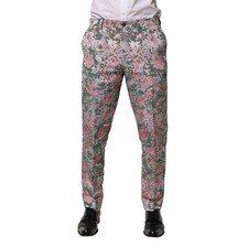 DOLCE & GABBANA Pants Multicolor Floral Jacquard Trousers IT56/W42/XXL 1050usd