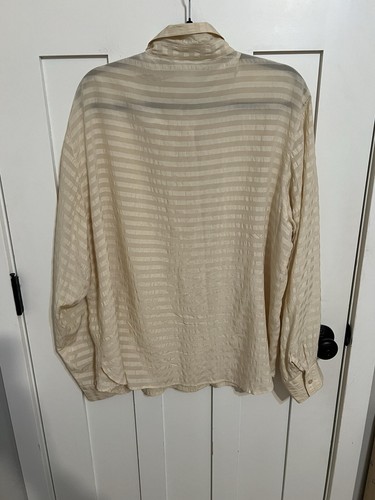 Cream 100% Silk Button-up Blousee Plus Size 1X Collared Coldwater Creek - Picture 2 of 5