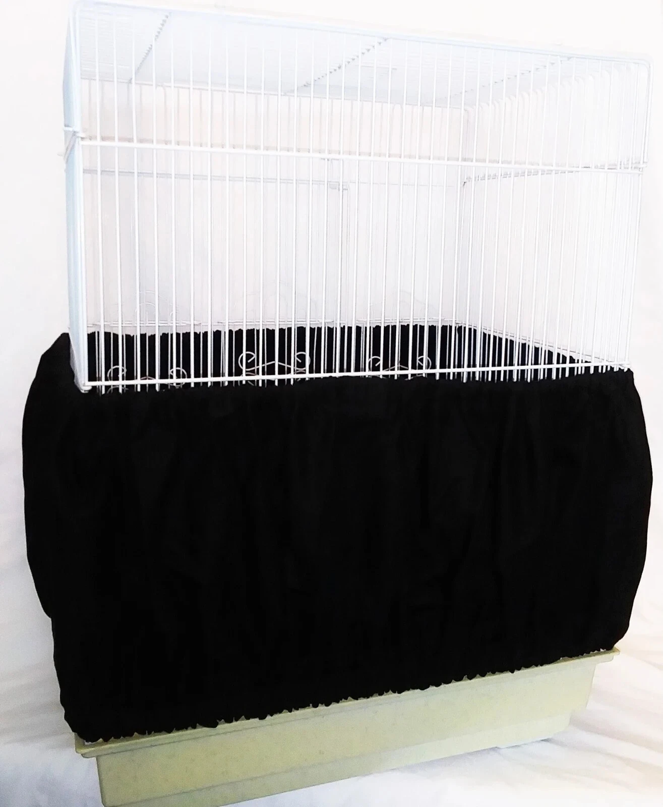 MEDIUM/LARGE Bird CAGE Seed Catcher Skirt 100% Cotton Flannel BLACK