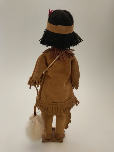 1970s Native American Hard Plastic Boy Doll Suede Outfit Made in Canada - Picture 5 of 15