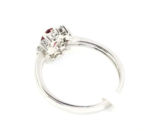Natural Ruby Ring-925 Sterling Silver-Engagement Ring-Genuine Ruby Gemstone Ring - Picture 5 of 6