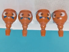 PLAYMOBIL X4 PAINTED HEADS HUNTER WARRIOR CHIEF INDIAN SHAMAN INDIAN SORCERER