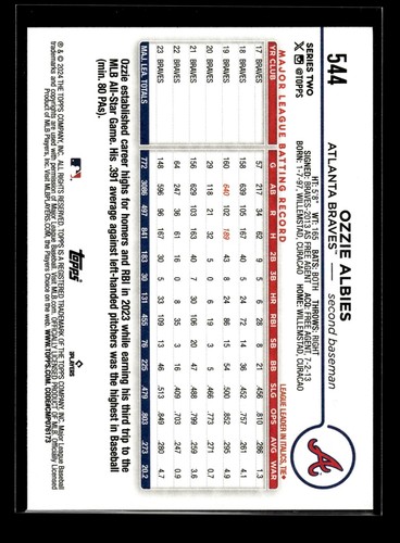 2024 Topps Series 2 #544 Ozzie Albies (NM+)(BAS) - Picture 2 of 2