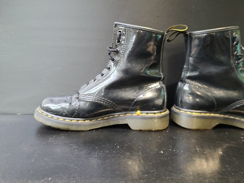 Original Dr. Martens 1460 W Docs Black Patent Lace Up Ankle Boots UK 4 Womens - Picture 10 of 18