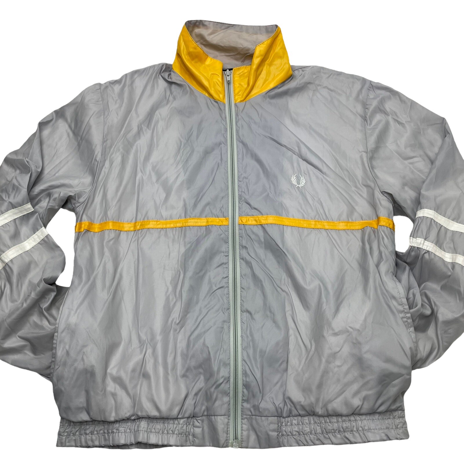 Track Jacket Grey Gold Vintage Lined 