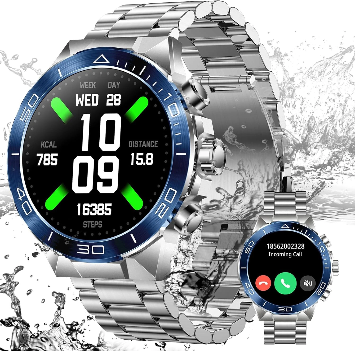 Smart Watch Men Women with Phone Function Wristwatch for iPhone Samsung Huawei