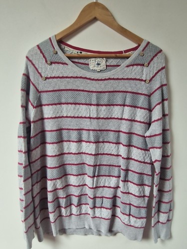 Mantaray dünn gestricktes gestreiftes Pullover Top Größe 16