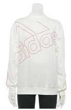 Adidas Fav Oversized Logo Sweatshirt White Women Size Small or Jr. Medium NWT 