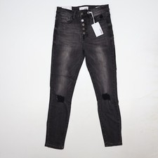 NEW Vervet Haylie Jeans Womens Size 28 High Rise Skinny Gray Distressed 28W 28L