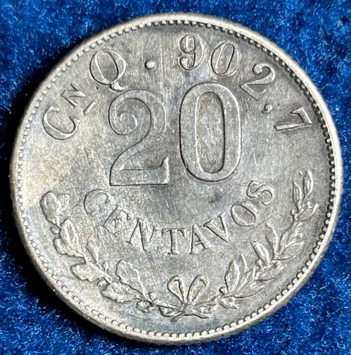 Mexico 1903 Cn Q 20 Centavos Silver Coin - Picture 2 of 6