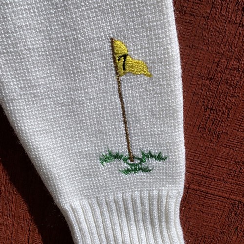 Vintage Golf LeRoy Knitwear Sweater Women Large Ivory Zip Up Embroidered Pockets - Picture 6 of 10