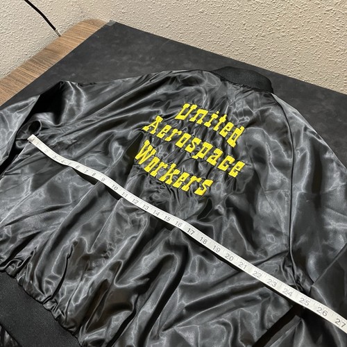 Aerospace Workers Jacket Vintage 1970s Union Workers Satin Bomber UAW Machinists - Picture 13 of 15