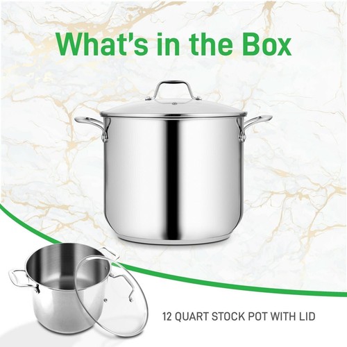 NutriChef 12 Qt Stainless Steel Stockpot with Lid, Easy Clean, Non-Stick - Picture 7 of 7