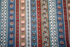 FLORAL STRIPE FROM JOAN KESSLER  - 100% COTTON FABRIC