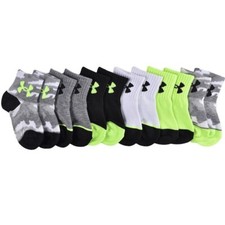 Under Armour Baby 6 Pk Quarter No Slip UA Essential Logo Sock Set 6-12 MO 8515