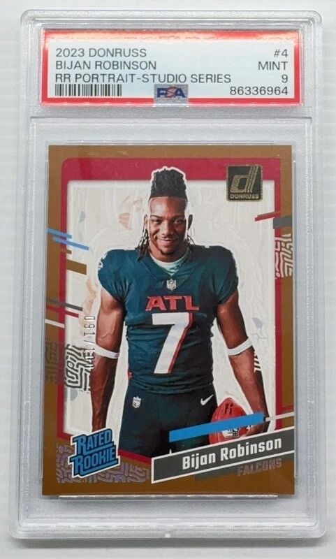 Bijan Robinson Panini Donruss Rated Rookies Portrait #4 Studio Series