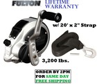 FULTON F2 TRAILER WINCH 3200lb 2-SPEED W/ 20'X2" STRAP & HOOK ADJSTBLE BOAT BULK