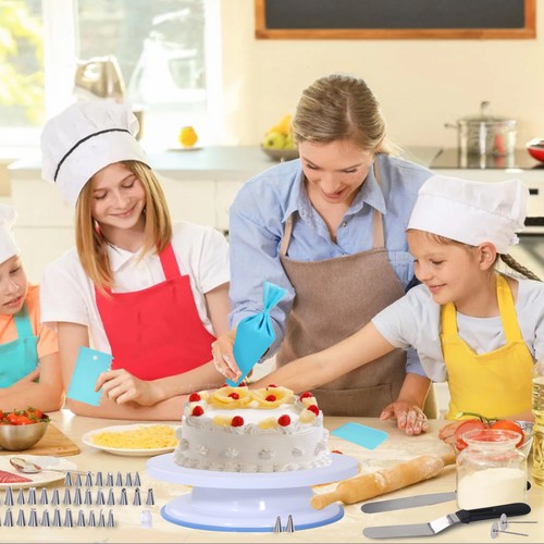 Kit de decoración de pasteles Juego de 60 suministros para hornear juego de herramientas con soporte giratorio para pasteles - Imagen 11 de 11