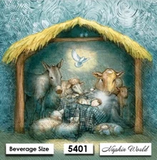 (5401) TWO Paper BEVERAGE / COCKTAIL Decoupage Art Craft Napkins - CHRISTMAS