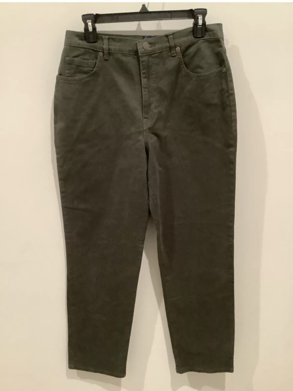Sonoma Women’s Size 12 Short Green Stretch Denim Jeans Cotton Spandex