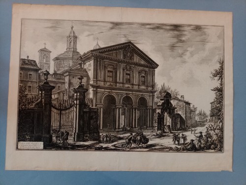 Piranesi Basilica San Sebastiano acquaforte 1750 I stato Roma stampa antica - Picture 2 of 11