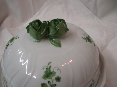 Vintage Hungary Hollohaza porcelain hand painted Covered Vegetable