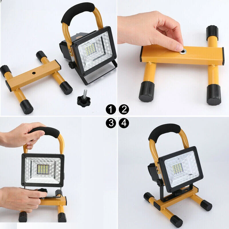 24 LED Rechargeable Floodlights with Stand, 2 USB Ports, Special SOS Modes, 15W - Image 3 of 4