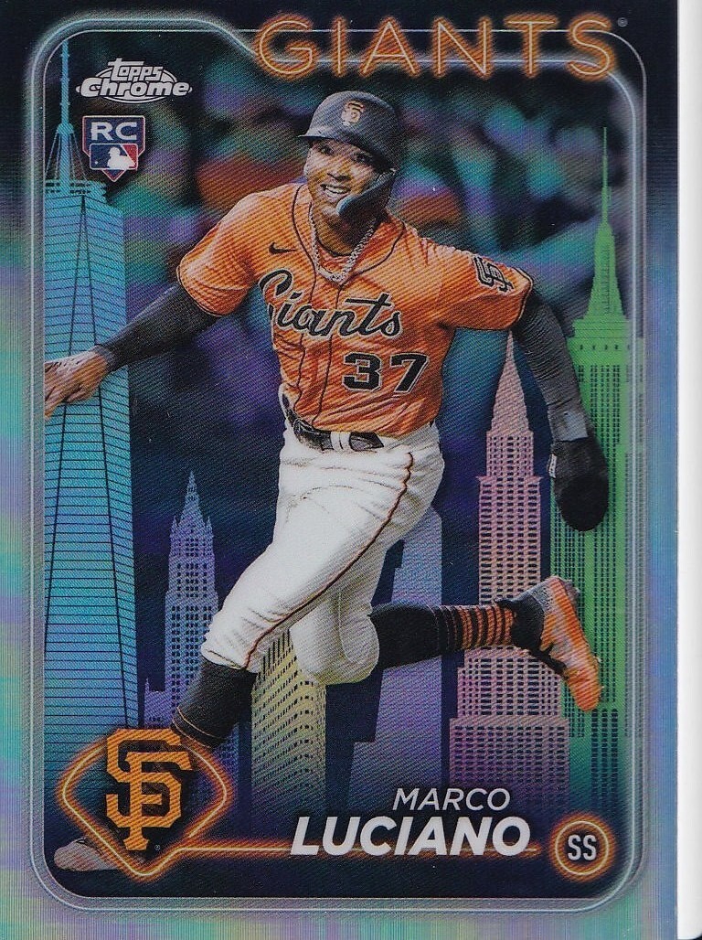 Marco Luciano 2024 Topps Chrome Fanatics Fest Big Apple Refractor Rookie SP #210