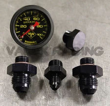-8 AN Adapter Fittings and fuel pressure gauge for 6 AN Fuel Pressure Regulators
